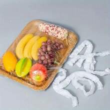 50pcs Reusable Transparent Elastic Food Tray Covers: Suitable For Bread, Fruits, Vegetables And Desserts - White - View 2
