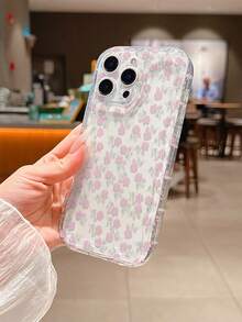 1个时尚花叶图案波浪纹米色手机壳，TPU材质，适合作为节日礼物，兼容苹果XS/XS Max/XR/11/12/13/14/15/15 Pro/16 Pro/16 Pro Max/16 Plus/17系列 - 彩色 - 查看 4