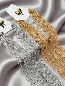 18K镀金不锈钢可调节项链链条，个性化回形针项链，批发带延长链，珠宝制作DIY材料，5个/10个/50个装 - 45+5cm - 查看 1