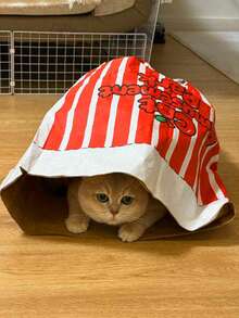 1pc New Creative Puzzle Cute Interesting Durable Scratch-Resistant Crinkle Paper Bag Cat Tunnel Cat Bed Toy, Suitable For Kittens/Small/Medium/Large Cats, Indoor Pet Supplies, Relieve Boredom, Reduce Anxiety, Birthday/Holiday Gift - Multicolor - View 9