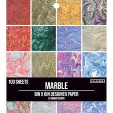 American Crafts Colorbok Designer Paper 6"X6"-Marble - Mármol - Ver 5