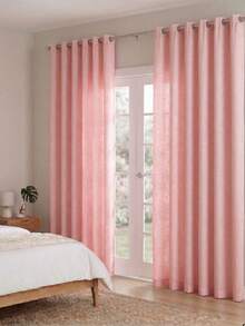 Oxford Sheer Non-Blackout Curtain For Living Room And Bedroom 2.30x2.80 And 3.00x2.50 Plain Elegant - Hoa hồng - Xem 1