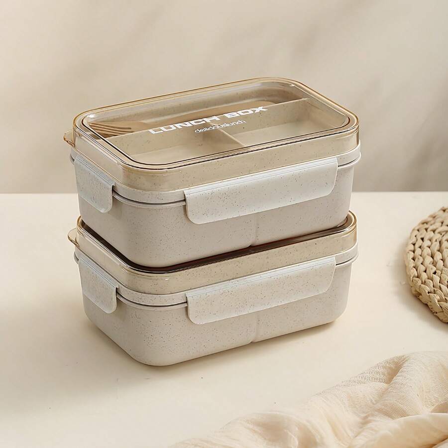 1pc Adult Bento Lunch Box, Leak-Proof Lunch Container, & No Chemical Dyes, Microwave Meal Prep Box For Office Workers