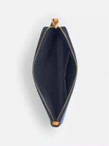 Coach 20格拉链腕包，RFID屏蔽女士手拿包 - 藍色 - 查看 3