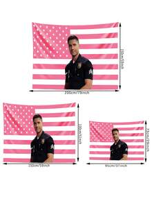 1 tấm thảm treo tường MAGJIUKE Tim Bradford hình cờ Mỹ màu hồng, chất liệu polyester 90g, thích hợp cho ký túc xá đại học, phòng ngủ, phòng khách, trang trí nhà cửa, tranh nghệ thuật thẩm mỹ, quà tặng lý tưởng cho thanh thiếu niên trong dịp lễ. - Hồng - Xem 2