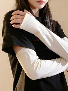 1 Pair UV Protection Ice Sleeves, Loose Breathable Arm Sleeves, Suitable For Outdoor Activities, Cycling To Block Ultraviolet Rays,Travel,Festival - Sun Protection Sleeves - View 7