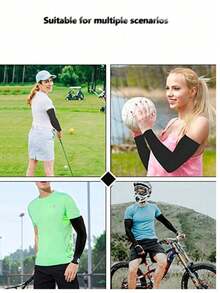 4 chiếc ống tay chống tia UV thoáng khí unisex - Chất liệu nylon co giãn, thoáng khí, thích hợp cho các hoạt động thể thao ngoài trời và đạp xe, màu xanh dương trơn, có thể giặt, phạm vi làm mát từ -5°C đến +50°C, công nghệ điều chỉnh nhiệt độ, vải ống tay co giãn thoáng khí, mùa hè, lễ hội, quà tặng nam, phụ kiện. - A - Xem 2