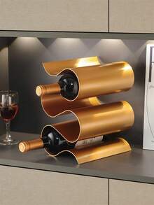 1 pieza Estantería vertical y horizontal moderna ahorradora de espacio de metal para vino - Soporte apilable para botellas de vino con capacidad, hay múltiples opciones de color disponibles, almacenamiento compacto de vino para encimera, bar, mesa de comedor - Ensamblaje adecuado para oficina, uso en restaurante - Multicolor - Ver 7