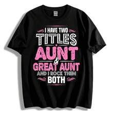 2026 K3 Women's Breathable Polyester Graphic T-Shirt - Chic 'Aunt And Great-Aunt' Design, Machine Washable, Perfect For Spring And Summer. - Black - View 10