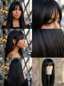 Synthetic Woven Wigs - màu đen - Xem 4