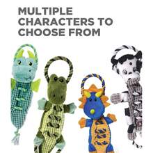 Outward Hound Ropiez Rope Interactive Dog Tug Toy For Tugging Squeaky Fun, 20.5 Inch Cow, Blue, Medium - Bò Xanh 20 inch - Xem 6