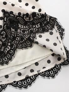 Chân váy chấm bi thanh lịch dành cho nữ với viền ren, mẫu mới thời thượng cho mùa xuân sớm. - Màu be - Xem 7