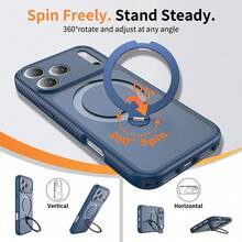 360 Spin Magnetic Stand For IPhone 17 ProMax/17Pro/17AIR/17 Case, [Anti-Slip Bumper] Fit For MagSafe, 4X Military-Grade Protection, Full Camera Protection, Slim Phone Case For IPhone - Màu xanh lam - Xem 6