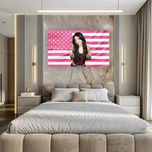Yoonchae Pink USA Flag |   Katseye K-Pop Tapestry |   Korean Idol Wall Art |   Aesthetic KPOP Room Decor - 30*40英寸 - 查看 4