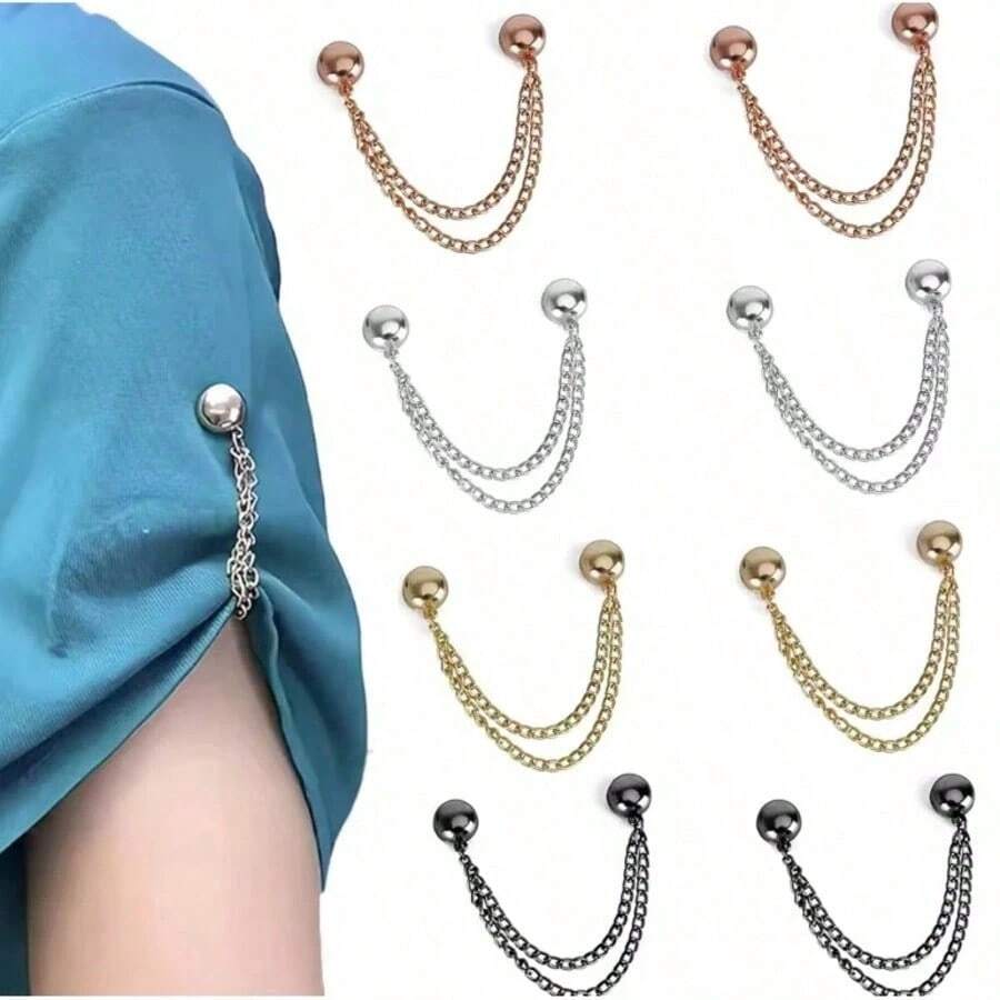 1/3/5 piezas Gemelos magnéticos resistentes y sin costuras, Sujetador multiusos para bajos de camiseta, Pinzas para perneras de pantalón, Accesorios para bufandas, Festival, Viaje - Multicolor - Ver 1