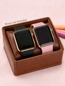 Bộ 2 đồng hồ điện tử LED kỹ thuật số tối giản thời trang nữ, thích hợp để đeo hàng ngày cùng gia đình/bạn bè, dịp tốt nghiệp, tựu trường, họp mặt gia đình, lễ kỷ niệm, quà sinh nhật/ngày lễ cho phụ nữ, quà Ngày của Mẹ, quà tốt nghiệp lý tưởng. - Nhiều màu - Xem 11