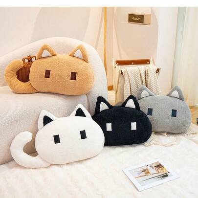 1pc Realistic INS Style Cat Plush Pillow, Sofa Cushion, Nap Pillow, Soft Plush Doll, Multiple Styles Available, Smooth Fabric, Comfortable, Non-Pilling, Realistic & Cute Shape, Suitable As Bed Backrest, Window Seat Cushion, Waist Pillow, Harmonious Color Matching, Fully Filled, Soft, Great Gift For Friends, Girlfriends, Birthdays