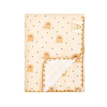 1条婴儿毯，婴儿抓绒毯，多熊图案，四季通用，方便携带，适合新生儿、幼儿和婴儿车 - 多色花邊豆豆毯 - 查看 15