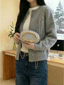 Túi xách đeo chéo nữ thiết kế cá nhân hóa với điểm nhấn kim loại mới năm 2025. - Bạc - Xem 2