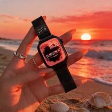 Dây đeo kim loại hình mèo hoạt hình, thiết kế lưới thoáng khí, tương thích với Apple Watch Series 1/2/3/4/5/6/7/8/9/10/SE/Ultra, phù hợp với các kích thước 38mm 40mm 41mm 42mm 44mm 45mm 49mm, khóa nam châm tháo nhanh, phong cách ngọt ngào và cá tính dành cho nữ. - màu đen - Xem 8