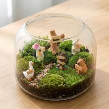 6pcs - Outdoor Small Garden Decor, ABS Resin Miniature Landscape Sculptures, Realistic Animal Figurines, DIY Landscape Decoration Accessories, Suitable For Indoor Home Decor, Wedding And Gifts - Multicolor - View 2