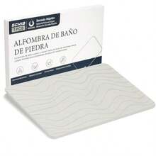 Tapete de Diatomita 60x39cm - Alfombrilla Estampada Ultra Absorbente Secado Rápido y Antideslizante Incluye Kit de Limpieza para Ducha y Bañera Diseño Geométrico Gris y Blanco - Blanquecino - Ver 8