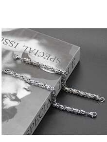 1 pieza Pulsera de acero de titanio de estilo hip-hop para hombre - Pulsera cuadrada de acero - Ver 2