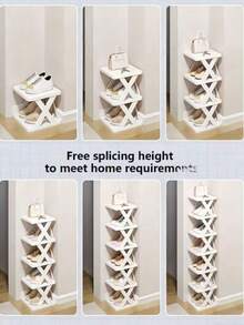 Kệ giày 9 tầng hẹp, tủ giày tiết kiệm không gian, thích hợp cho lối vào, tủ quần áo, hành lang, kệ giày tự lắp ráp, dễ lắp ráp, cấu trúc chắc chắn, có hai lựa chọn màu đen và trắng, chất liệu nhựa, vật liệu tiêu hao, quà Giáng sinh, kệ giày nhựa đen, quà tặng (2/3/4/6/8/9 tầng) - Nhiều màu - Xem 4