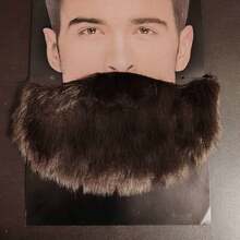 1pc Brown Fake Mustache, Men's Beard Disguise, Fake Male Facial Hair Prop, Suitable For Costume Role Play, Holiday Parties - Multicolor - View 12