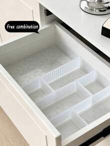 Bộ 1/5/7 hộp đựng đồ trong suốt, 4 kích cỡ, hộp lưu trữ đa năng dùng để đựng mỹ phẩm, văn phòng phẩm, đồ dùng phòng tắm, tủ lạnh, dụng cụ nhà bếp, sắp xếp ngăn kéo bàn làm việc. - Nhiều màu - Xem 6