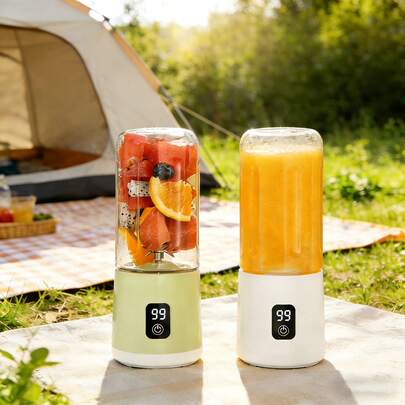 Portable Juicer Blender, USB Rechargeable, 12 Blades, 500ml Capacity, For Milkshakes & Smoothies, With Food Ingredients, Crushed Ice, Stainless Steel Blades, Suitable For Outdoor Travel