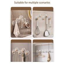 Bộ 4/8 móc treo tường cao cấp Glacier, không cần khoan, dùng cho phòng tắm, nhà bếp, tủ quần áo. - Vàng - Xem 8