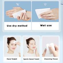 Khăn mặt dùng một lần mềm mại và dày dặn, 42 cái/gói hoặc 84 cái/gói, phù hợp cho da nhạy cảm, dùng tại nhà, phòng tắm, trường học, thẩm mỹ viện, cắm trại. - Dày lên & To ra - Xem 8