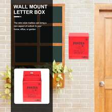 Post Box Large Letter Mail Box Steel Lockable Outdoor Wall Mounted With 2 Keys U - 30*22*7cm - View 6