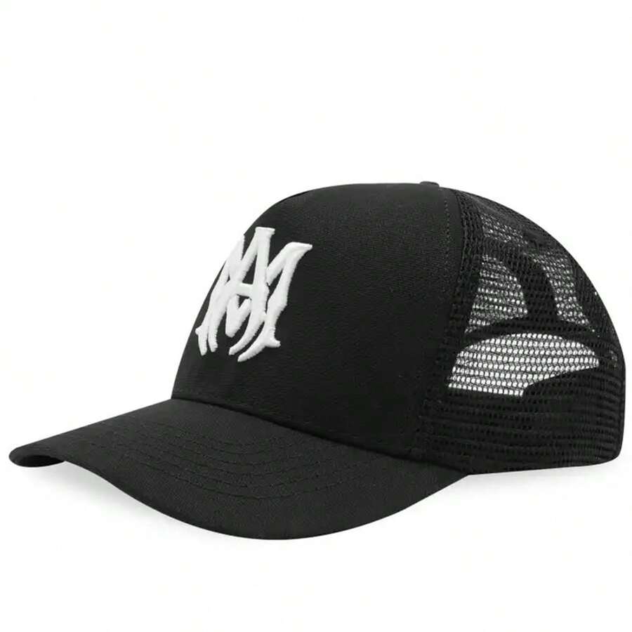 1顶男士嘻哈字母可调节透气网眼棒球帽 - 黑色 - 查看 1