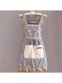 1 pieza Delantal de lona con estampado floral y capucha - Adecuado para chefs, camareros y trabajadores de cocina, evita salpicaduras de aceite, impermeable, fácil de limpiar, herramienta y accesorio de cocina esencial para entusiastas de la cocina - Ver 7