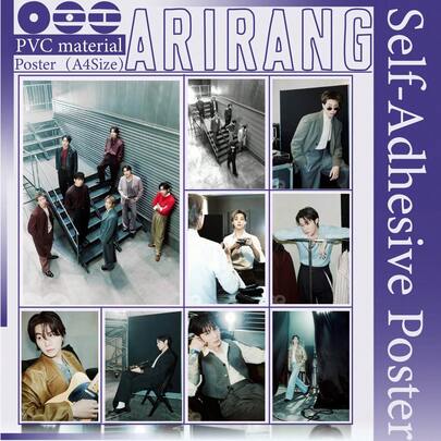B-T/S Poster, ARIRANG POSTER, KPOP Fans Merch Goods Poster, Self-Adhesive Poster, Peel And Stick Poster, Home Decor Poster, Suitable For Bedroom, Living Room, Cafe, Closet, Birthday Gift, Decoration, Party Supplies