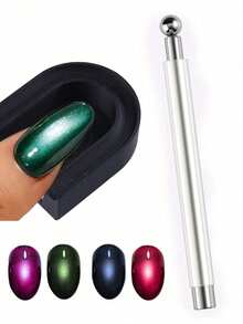 磁性猫眼美甲固定垫，适用于美甲，磁性凝胶指甲油引导工具，新手DIY磁性美甲助手 - 彩色 - 查看 10