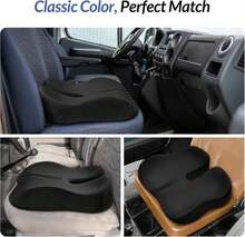 ZIKEE Car Seat Cushion For Driving With Cooling Gel, Ergonomic Memory Foam Seat Cushion For Car Provides Sciatica, Back, Tailbone Pain Relief And Intimate Ventilation, Anti-Slip &Amp; Breathable Cover - ColorA - 查看 8
