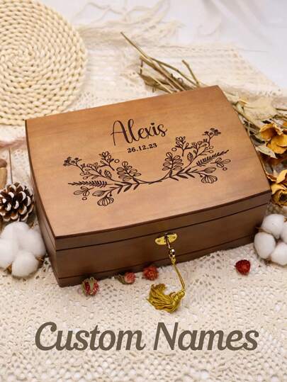 Caja de joyería de madera personalizada, caja de joyería vintage personalizada con cerradura y llave, regalo elegante y retro para mujeres, joyería, caja de joyería, regalo para mujeres, caja personalizada, regalo para la madre, regalo de cumpleaños, regalo personalizado, regalo del Día de San Valentín, caja de almacenamiento de madera, caja de joyería, almacenamiento de joyería, regalo de Navidad, caja de joyería personalizada