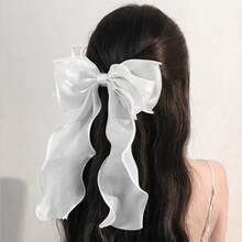 1/2pcs Organza Bow Hair Clips, Sweet Hair Accessories, Solid Color Bow Hair Clips, Suitable For Women, Girls And Students,Summer,Holiday,Travel - Multicolor - View 3