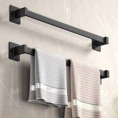 1 pièce Porte-serviettes de salle de bain sans perçage, étagère murale de rangement, organisateur de pantoufles, convient pour la décoration de la maison, étagère de rangement de salle de bain, installation pratique sans endommager les murs