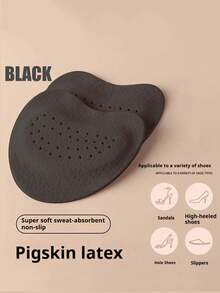 2/4 Pairs High Heel Leather Forefoot Pads, Soft & Sweat-Absorbent, Invisible Anti-Slip Self-Adhesive Inserts, Unisex - Apricot+Black - View 4