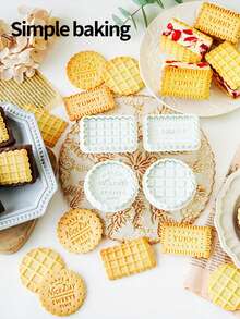 4-Piece Vintage Classic Cookie Molds, Waffle Cookie Cutter, DIY Baking Tools, Suitable For Weddings, Birthdays, And Family Gatherings, Stamping Cookie Molds, Filling Cookie Stamps, Jam Cookie Cutter, Pressing Cookie Molds, Pastry Molds - View 7