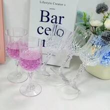 10个可重复使用的透明高脚杯，高透明度，菱形设计，适用于节日、婚礼、庆典、各种大型活动、派对等场合，高端饮具，易于清洗 - 查看 4
