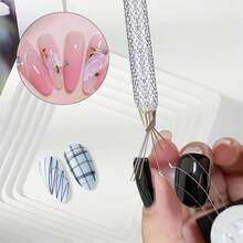 2支装美甲调色刷，多针搅拌刷，适用于凝胶指甲油，金属手柄丙烯酸凝胶搅拌工具 - 銀色 - 查看 3