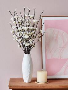 4/8 piezas Flores artificiales de ciruelo blanco de 55 cm, delicadas flores de tallo largo de plástico para decoración del hogar, hotel, oficina, boda, fiesta, jardín - Multicolor - Ver 3