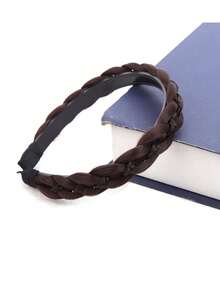 Fishbone Braid Headband For Women, Realistic Human Hair Wig, Height-Enhancing Gourd Braid, Hand-Woven Synthetic Wig - Multicolor - View 12