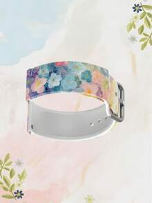 20/22mm 通用渐变花卉图案智能手表表带，兼容三星、荣耀智能手表 - 硅胶表带，适用于 GT2/GT3、Watch 3/Galaxy - 彩色 - 查看 2