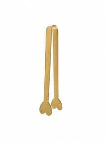 1/5 chiếc kẹp kẹo hình trái tim và hình vuông bằng thép không gỉ mạ vàng, kẹp kẹo ăn vặt, đồ dùng tiệc tùng, đồ dùng đám cưới, thích hợp cho các buổi họp mặt gia đình, sinh nhật, đám cưới và Giáng sinh. - Xem 5